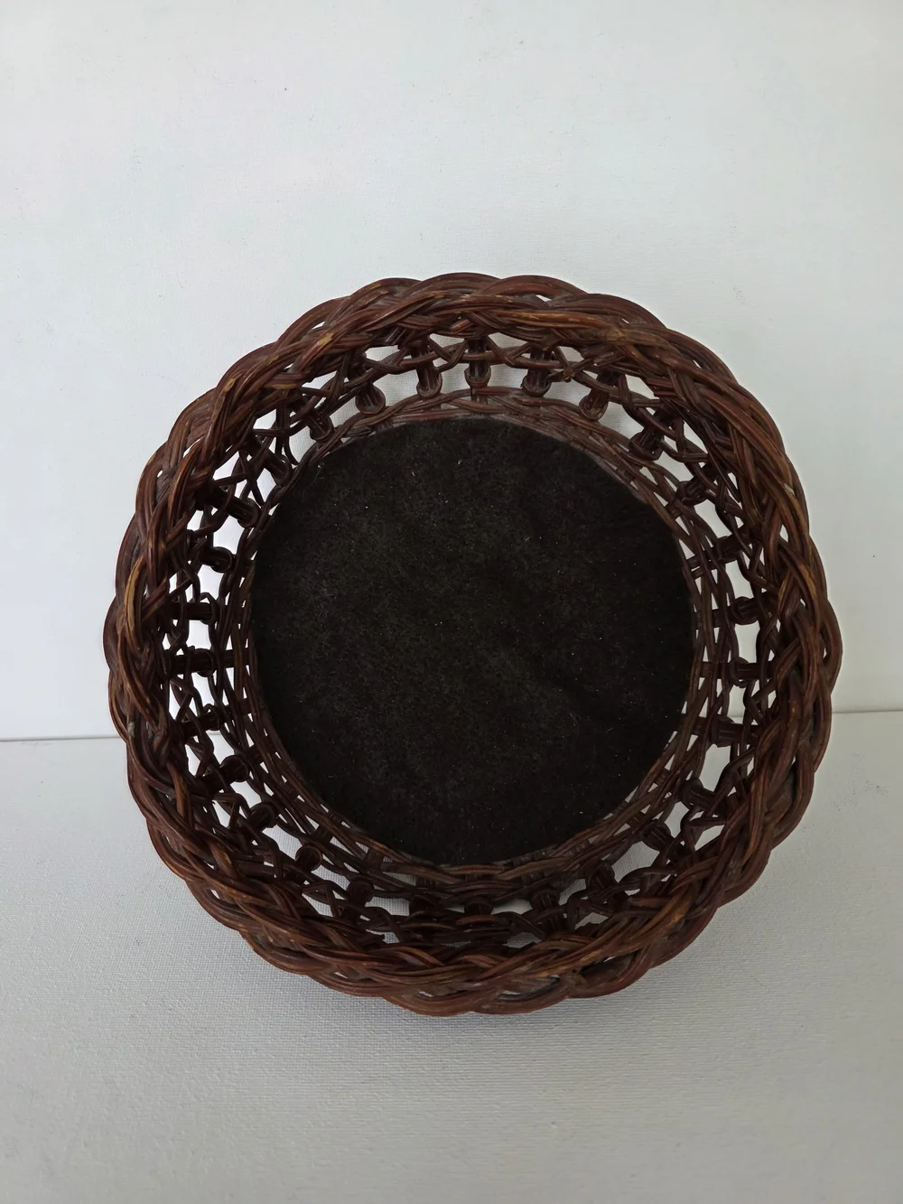 Vintage Woven Brown Decorative Rattan Bowl Basket